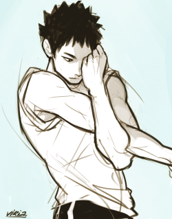 viria:  I wanted to draw Iwa-chan’s arms for a while now so I just drew him stretching ◕‿◕ 