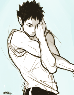 Viria:i Wanted To Draw Iwa-Chan’s Arms For A While Now So I Just Drew Him Stretching ◕‿◕