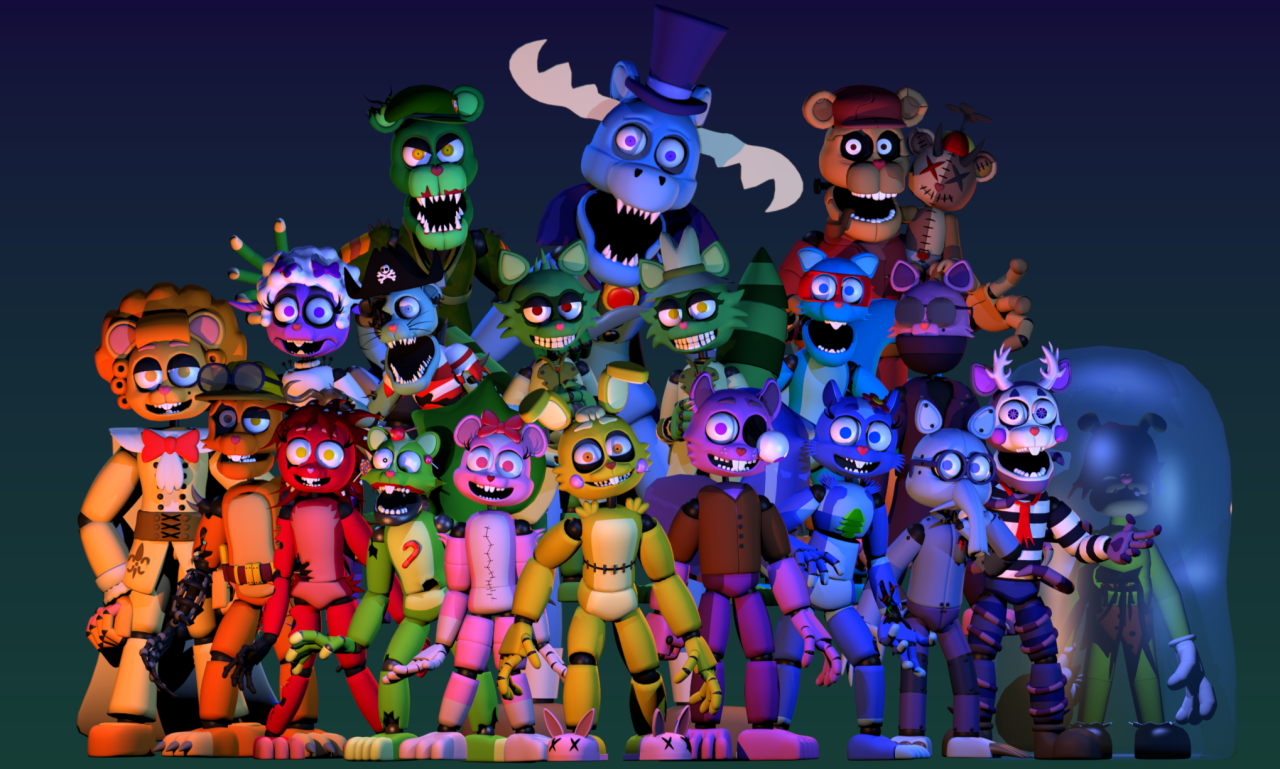 Imagine Happy Tree Friends, but the characters are FNaF animatronics