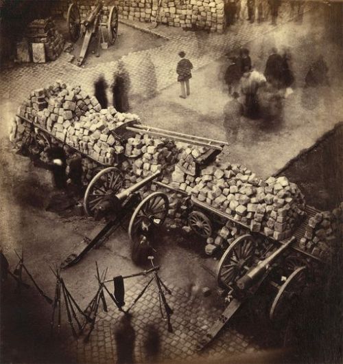 A barricade constructed by the Paris Commune in April, 1871. Nudes &amp; Noises  