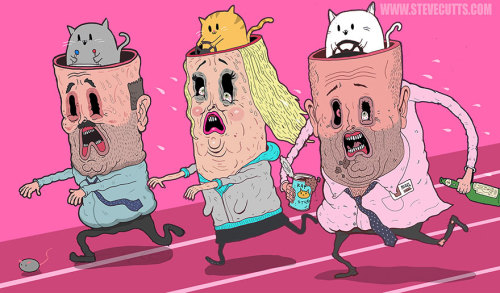 culturenlifestyle:  Satirical Illustrations by Steve Cutss Depict The Harsh True About Modern Society London-based illustrator and animator Steve Cutts composes satirical images, which challenge and critique modern’s society’s capitalistic nature.