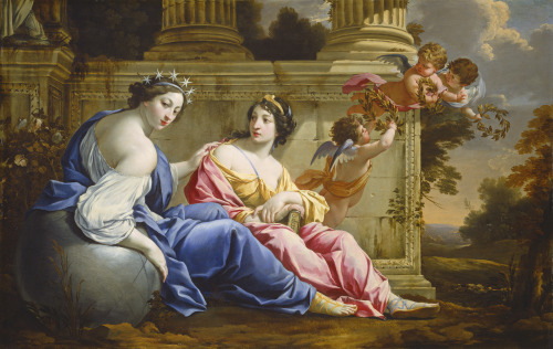 The Muses Urania and CalliopeSimon Vouet French; 1590–1649) and Studioca. 1634Oil on panelNational G