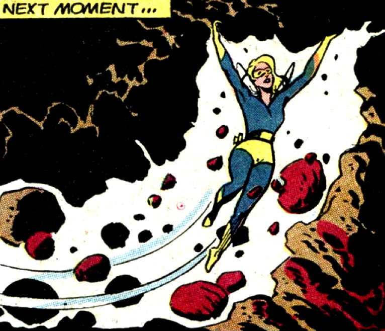 superdames:  Fly Girl in action! —Pep Comics #156 (1962) by Joe Giunta 