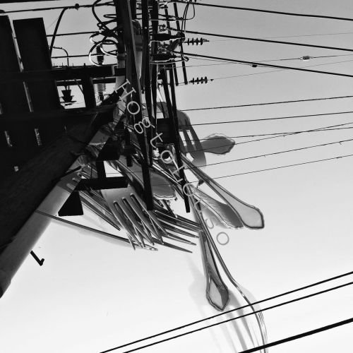 Stork Nest #mixedmedia #photography #blackandwhitephotography #forks #storknest #powerlines #artwork