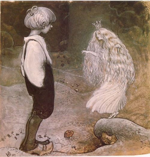At that moment she was changed by magic to a wonderful little fairy.Illustration by Swedish artist, 