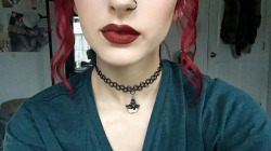 creeepytea:  My Kat Von D liquid lipsticks came in today. I only got two this time around since the other colors I’d like are sold out, plus they sure as hell aren’t cheap. This one’s Nosferatu and I’m so in love. The other color I got is Lolita