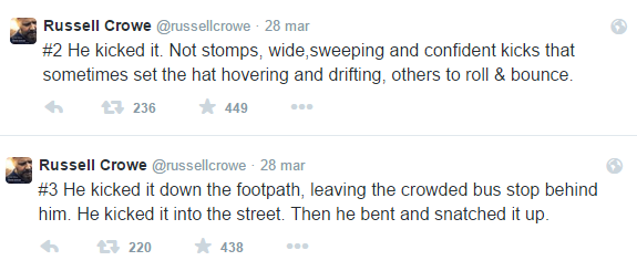 jadenvargen:  every once in a while i go through russell crowe’s twitter and somehow