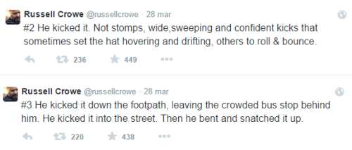 jadenvargen:  every once in a while i go through russell crowe’s twitter and somehow i always end up vaguely worried 