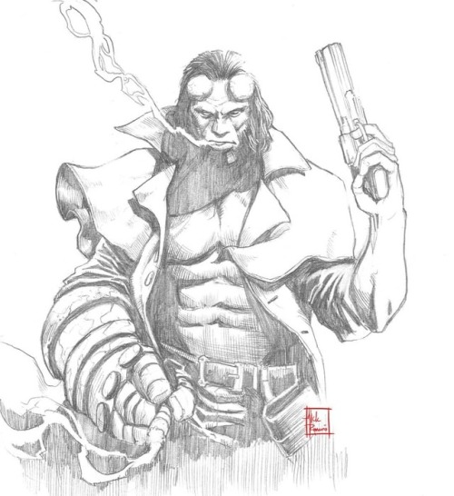 Not so serious drawing that turns out to be pretty serious. The new hellboy looks lit. 