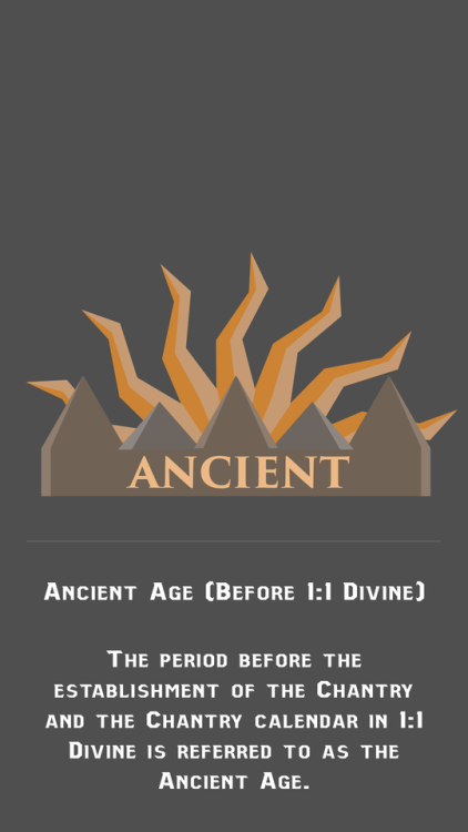 jakhurhill: The Ages of the Chantry Calendar The Chantry calendar marks time by Ages, with each age 