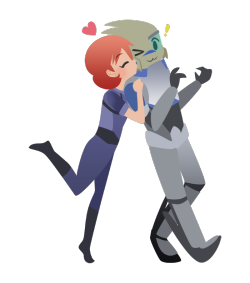 commander-shakarian:  ahhhhhhhhh look at the cuties! Amber Shepard with her space husband, Garrus Vakarian. Art done by lovely choco-minto. Thank you!!! 