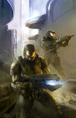 cinemagorgeous:  Concept art for the HALO universe by artist Nicolas Bouvier. You can follow Cinema/Gorgeous on Facebook for more beautiful art.