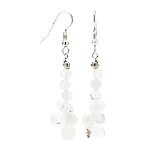 Moonstone earrings - A one of a kind earrings with a sublime white color with hints of pink that r