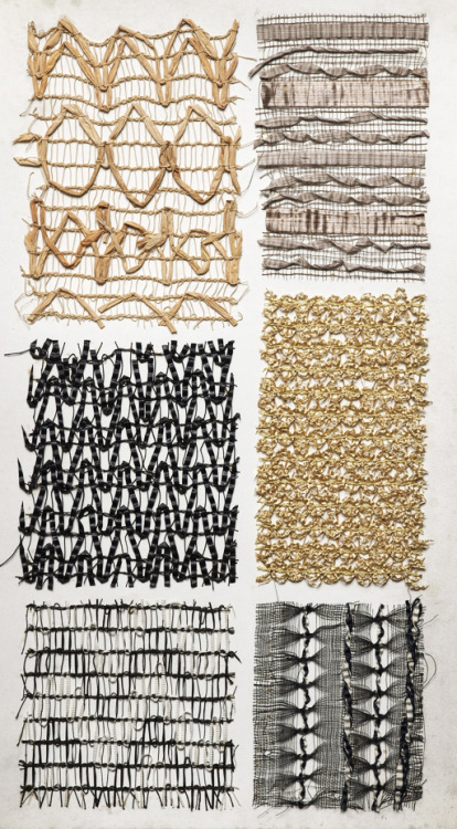 Sample book, 1903. Machine embroidery, braids and tapes, all using straw. France. Via Cooper Hewitt