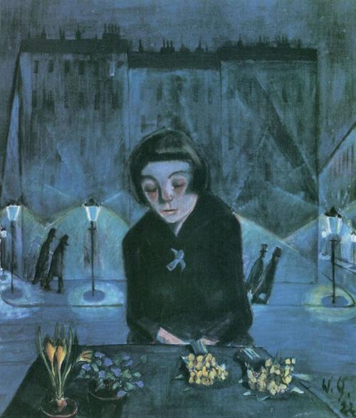 poboh:Tired flower girl (Sonia Gramatte), Walter Gramatte. German Expressionist Painter (1897 - 1929