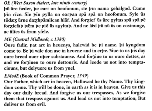 A Comparative Of The Lord’s Prayer, written In Three Different Periods Of The English Language’s