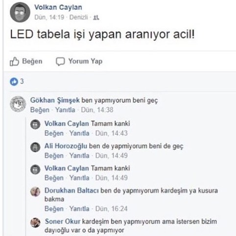 VOLKAN: LED tabela işi...