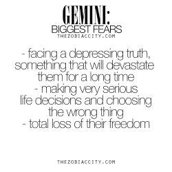 zodiaccity:  Zodiac Gemini biggest fears.