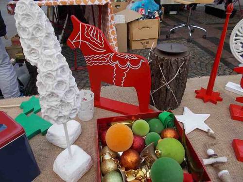 Merchandise offered on an antique market in the city Wroclaw, Poland.