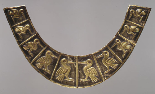 tlatollotl:Nose Ornament FragmentDate: 390–450Geography: PeruCulture: Moche (Loma Negra)Medium: Gold