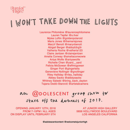 adolescenttv: Adolescent is putting on their first ever show I WON’T TAKE DOWN THE LIGHTS: a g