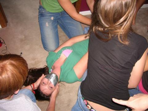 Porn Pics xylentum:  Mean girlfriends loves duct tape!SELFGAGS