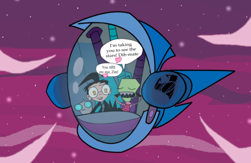 (late)zimtober2020 Day 30: SpaceshipThis two lovebirds be romantic when they get the chance *redraw 
