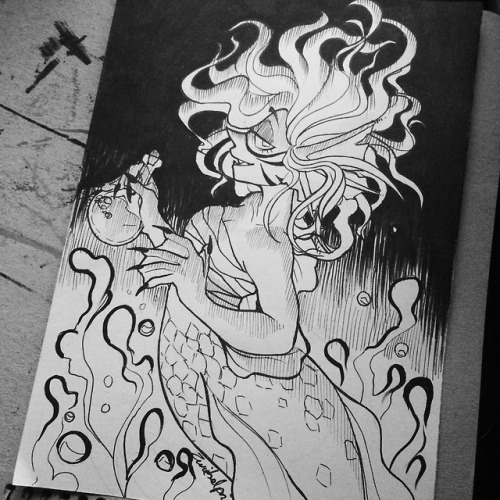 Day 4 of inktober  / witchtober ! Seawitch &lt;3I´m super happy with the outcome &lt;3