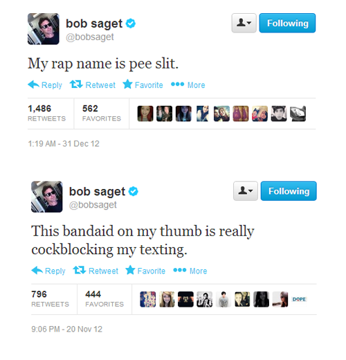 camilamcrrone:BUT WHY IS NOBODY TALKING ABOUT BOB SAGETS TWEETS HE IS 56 YEARS OLD.