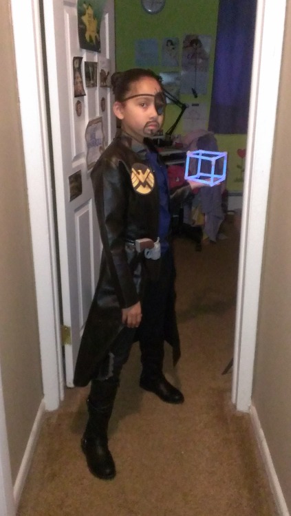 vampirefinch:The Girl as Nick Fury.My browser was acting weird, but this is my submission of my daug