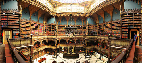 wordsnquotes:   culturenlifestyle:  19th Century Library Is Home to 350,000 Books The Real Gabinete Português de Leitura, also known as the Royal Portuguese Reading Room or the Royal Cabinet is a majestic architectural structure and the home to around