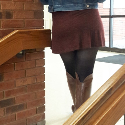 Skirt, Pantyhose, And Boots @creeplvr5