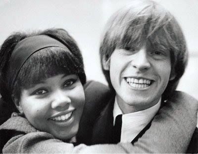 charlieismydarling:Brian Jones with actress Cleo Sylvestre (Mick Jagger’s former girlfriend)