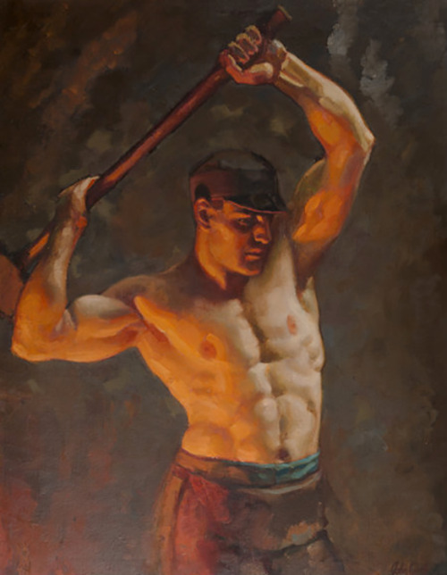 antonio-m: John Garth (American, 1889-1971), The Iron Workers Oil on canvas