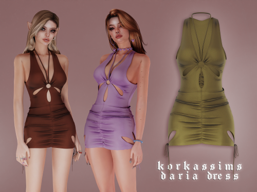 korkassims: Daria DressNew mesh by korkassims26 swatchesAll LODsNormal and Shadow mapsHQ compatible 