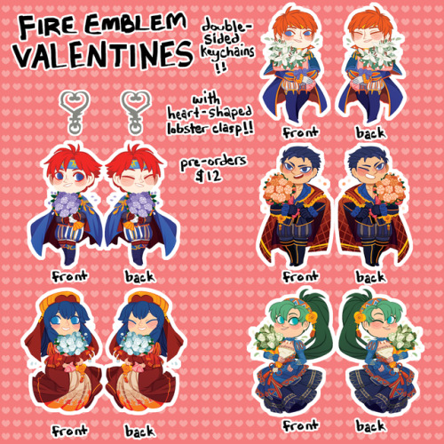 Aaaand, finally! Fire Emblem Valentines keychains!These are gonna be $12 each, not including shippin