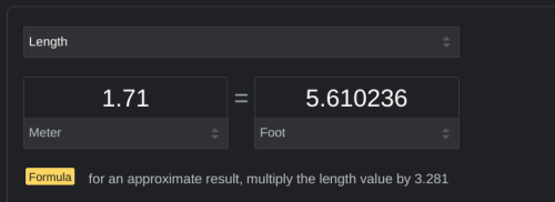 1.71 M = ~5.6"