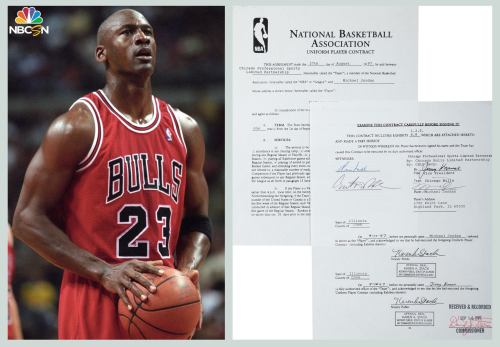 Michael Jordan’s signed 1997-98 $33 million contract up for auction. How much will the richest contr