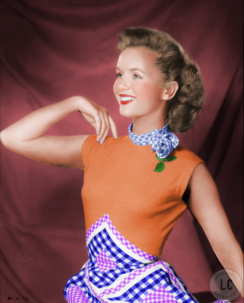 Debbie Reynolds.Photographer unknown, c. 1957.Colored by Lombardie Colorings._______________________