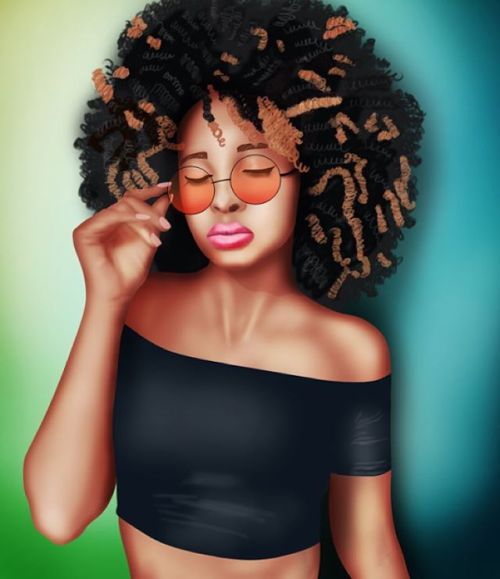 Dope. *tag artist* #2FroChicks #art #blackart #afro #afroart #blackart #Brownbeauty