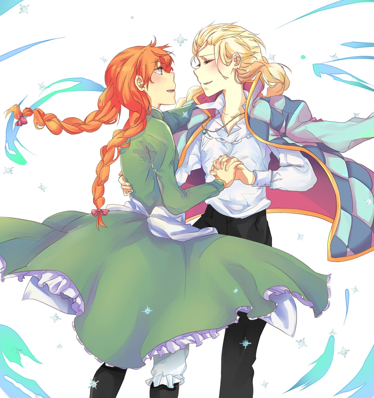 azure-zer0:  Frozen - Howl’s Moving Castle AU (Elsanna) I needed this. (Highly