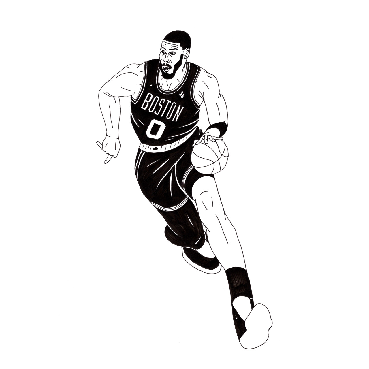 Jayson Tatum Basketball Minimalist Vector Athletes Sports Series