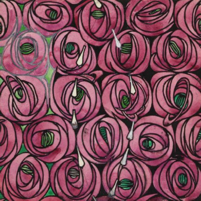 design-is-fine:
“Charles Rennie Mackintosh, textile design Rose and Teardrop, 1915-23. Pencil, watercolour and gouache. © The Hunterian Museum and Art Gallery, University of Glasgow 2014.
Mackintosh had used stylised roses throughout his career. This...