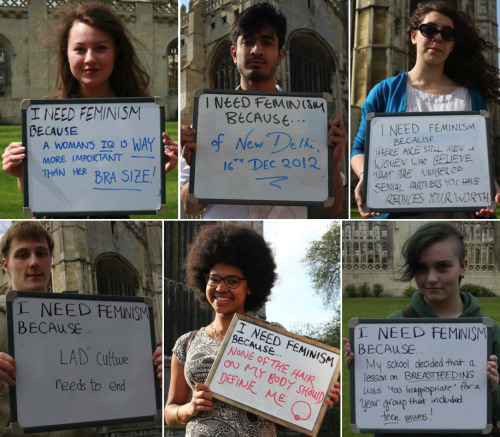 blogging-in-my-swaggy-pants:   cambridge university students were asked on campus why they needed feminism. here are 60 answers. click the link for over about 600 more.   I’m crying, this is the most beautiful thing I’ve seen all week 