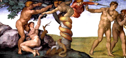 Michelangelo (1475-1564), ‘The Fall of Man and the Expulsion from Paradise’, Sistine Cha