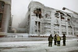 iggymogo:  Firefighters Leave Chicago Warehouse