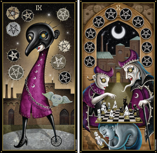 knightofleo:  Patrick Valenzadeviant moon tarot, suit of pentacles major arcanasuit of swordssuit of