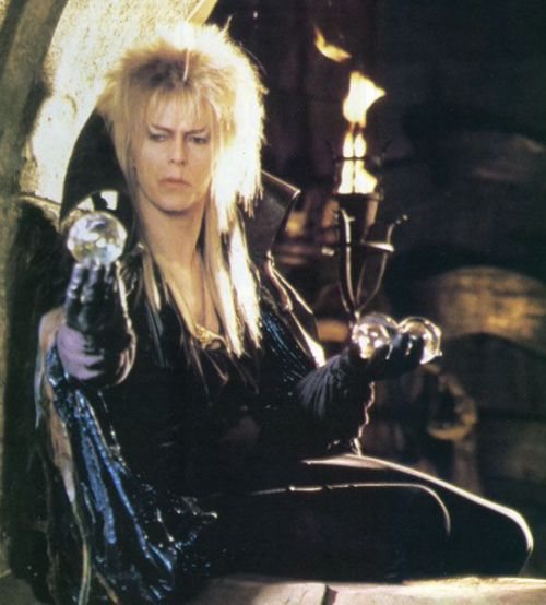 King Jareth’s costumes, designed by  Ellis Flyte and Brian Froud for Jim Henson’s L