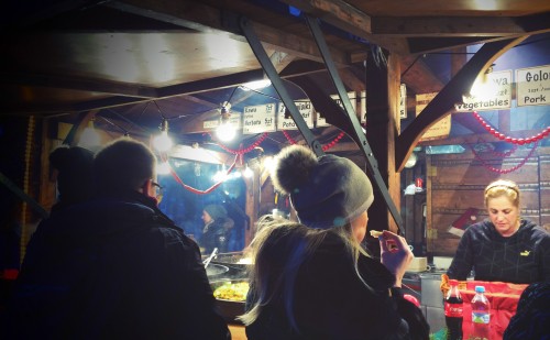 Food stalls at the Kraków Christmas market