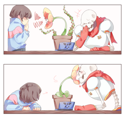 * Frisk and Papyrus use KISS!* &hellip;* It’s super effective!